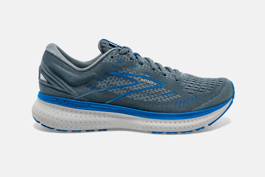 Brooks Running Shoes - Glycerin 19 Road Mens - Grey/Blue - YNE-865719